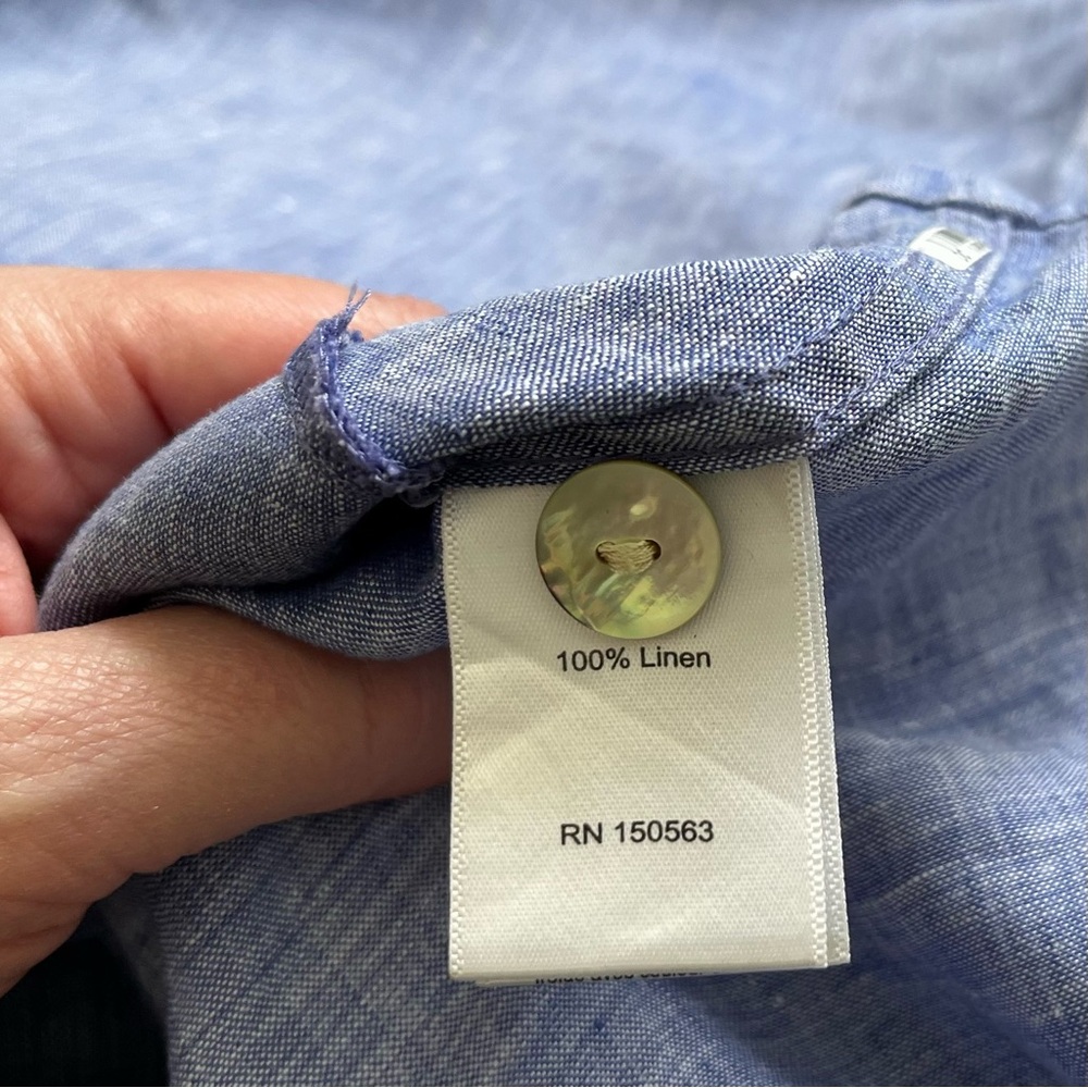 HINSON WU Aileen 3/4 Sleeve Luxe Linen Top With Pockets Size 10 Minimalist - Picture 7 of 10